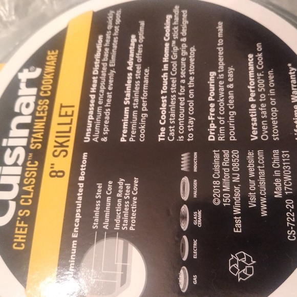 Cuisinart Chef's Classic Stainless 8" Open Skillet - Picture 4 of 5